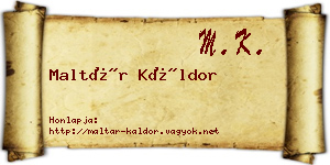 Maltár Káldor névjegykártya